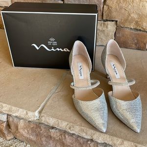 Nina Bristol-DL Silver Duchess Glitter Shoes